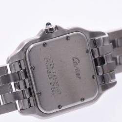 Pre Owned Cartier White Stainless Steel Panthère de Cartier Women's Wristwatch 22 MM