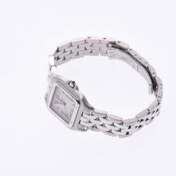 Pre Owned Cartier White Stainless Steel Panthère de Cartier Women's Wristwatch 22 MM