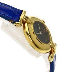Pre Owned Cartier Black Gold Plated Stainless Steel Vermeil Quartz Women's Wristwatch 23.5 MM