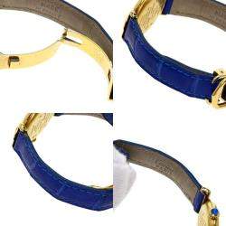 Pre Owned Cartier Black Gold Plated Stainless Steel Vermeil Quartz Women's Wristwatch 23.5 MM
