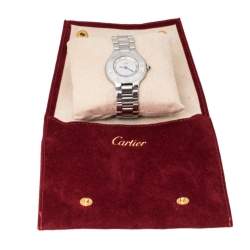 Pre Owned Cartier Silver Stainless Steel Must De Cartier 21 Women's Wristwatch 31 mm