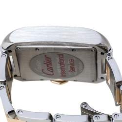 Pre Owned Cartier Silver 18K Rose Gold Stainless Steel Tank Anglaise W5310007 Women's Wristwatch 30 mm