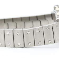 Pre Owned Cartier Silver Stainless Steel Santos Galbee Quartz W20056D6 Women's Wristwatch 24 MM