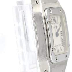 Pre Owned Cartier Silver Stainless Steel Santos Galbee Quartz W20056D6 Women's Wristwatch 24 MM
