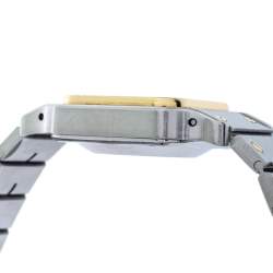 Pre Owned Cartier White 18K Yellow Gold Stainless Steel Santos Galbee Automatic Women's Wristwatch 24 mm