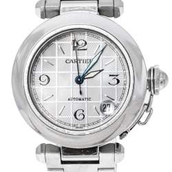 Pre Owned Cartier White Stainless Steel Pasha de Cartier 2324 Women's Wristwatch 35 mm