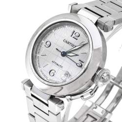 Pre Owned Cartier White Stainless Steel Pasha de Cartier 2324 Women's Wristwatch 35 mm