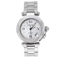 Pre Owned Cartier White Stainless Steel Pasha de Cartier 2324 Women's Wristwatch 35 mm
