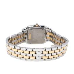 Pre Owned Cartier Silver 18K Yellow Gold Stainless Steel Panthere De Cartier W2PN0007 Women's Wristwatch 27 mm