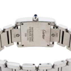 Pre Owned Cartier Metallic White Stainless Steel Tank Francaise Women's Wristwatch 20 mm