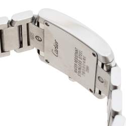 Pre Owned Cartier Metallic White Stainless Steel Tank Francaise Women's Wristwatch 20 mm