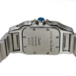 مملوكة مسبقًا ساعة يد نسائية كارتييه سانتوس غالبي 9057930 ستانلس ستيل بيضاء 24 مم