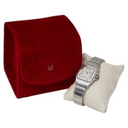 مملوكة مسبقًا ساعة يد نسائية كارتييه سانتوس غالبي 9057930 ستانلس ستيل بيضاء 24 مم