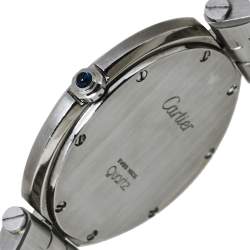 Pre Owned Cartier Grey Stainless Steel Santos Round Women's Wristwatch 32MM