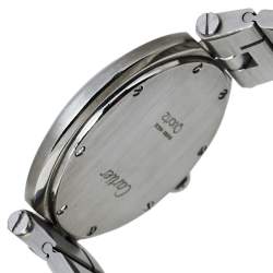 Pre Owned Cartier Grey Stainless Steel Santos Round Women's Wristwatch 32MM