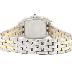 مملوكة مسبقًا Cartier White 18K Yellow Gold And Stainless Steel Panthere De Cartier Quartz Women's Wristwatch 22 MM
