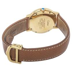 مملوكة مسبقًا Cartier White Vermeil & Leather Must de Cartier 1810 1 Women's Wristwatch 33 mm