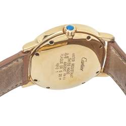 مملوكة مسبقًا Cartier White Vermeil & Leather Must de Cartier 1810 1 Women's Wristwatch 33 mm