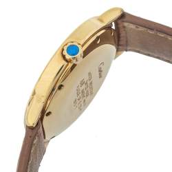 مملوكة مسبقًا Cartier White Vermeil & Leather Must de Cartier 1810 1 Women's Wristwatch 33 mm