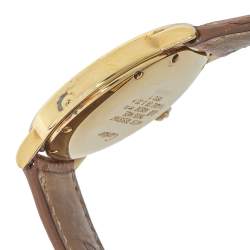 مملوكة مسبقًا Cartier White Vermeil & Leather Must de Cartier 1810 1 Women's Wristwatch 33 mm