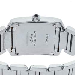 Pre Owned Cartier Silver Stainless Steel Tank Francaise 2301 Women's Wristwatch 25 mm