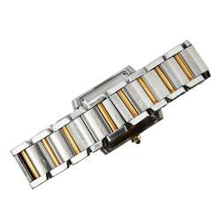 Pre Owned Cartier Silver 18K Yellow Gold & Stainless Steel Tank Francaise 2302 Women's Wristwatch 28 mm