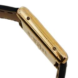 Cartier Vintage Cream Gold Plated Silver Leather Must de Cartier Tank Women's Wristwatch 23 mm