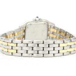 Pre Owned Cartier Silver 18K Yellow Gold And Stainless Steel Panthere De Cartier 166921 Quartz Women's Wristwatch 22 MM