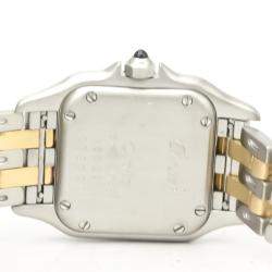 Pre Owned Cartier Silver 18K Yellow Gold And Stainless Steel Panthere De Cartier 166921 Quartz Women's Wristwatch 22 MM