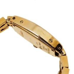 Pre Owned Cartier Silver 18K Yellow Gold Lanières 2563 Women's Wristwatch 16 mm