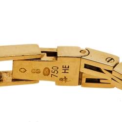 Pre Owned Cartier Silver 18K Yellow Gold Lanières 2563 Women's Wristwatch 16 mm