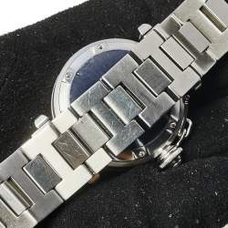 Pre Owned Cartier White Stainless Steel Pasha C de Cartier 2324 Automatic Women's Wristwatch 35 MM
