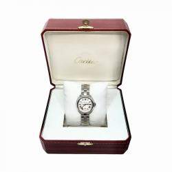 Pre Owned Cartier Silver Cle De Cartier Steel Automatic Ladies Wristwatch 31 MM