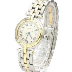 Pre Owned Cartier Silver 18K Yellow Gold And Stainless Steel Panthere Vendome Quartz Women's Wristwatch 29 MM