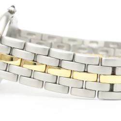 Pre Owned Cartier Silver 18K Yellow Gold And Stainless Steel Panthere Vendome Quartz Women's Wristwatch 29 MM