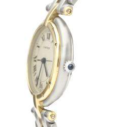 Pre Owned Cartier Silver 18K Yellow Gold And Stainless Steel Panthere Vendome Quartz Women's Wristwatch 29 MM