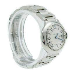 Pre Owned Cartier Ballon Bleu Silver Dial Stainless Steel Ladies Watch 28 MM