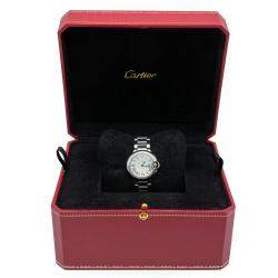 Pre Owned Cartier Ballon Bleu Silver Dial Stainless Steel Ladies Watch 28 MM