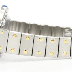 مملوكة مسبقًا Cartier Ivory 18K Yellow Gold And Stainless Steel Santos Octagon Quartz Women's Wristwatch 24 MM