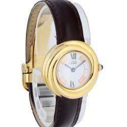 Pre Owned Cartier Silver Gold Plated Stainless Steel Vermeil 2735 Must de Cartier Women's Wristwatch 27 MM