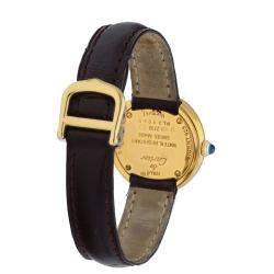 Pre Owned Cartier Silver Gold Plated Stainless Steel Vermeil 2735 Must de Cartier Women's Wristwatch 27 MM