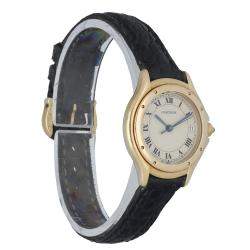 Pre Owned Cartier Silver 18K Yellow Gold Panthere Cougar 11701 Women's Wristwatch 26 mm
