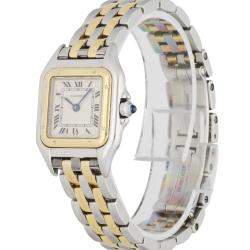 مملوكة مسبقًا Cartier Silver 18K Yellow Gold And Stainless Steel Panthere 1120 Women's Wristwatch 22 MM