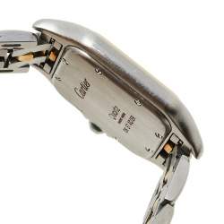 Pre Owned Cartier Silver 18K Yellow Gold and Stainless Steel Vintage Panthere De Cartier Women's Wristwatch 27 mm