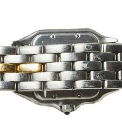 Pre Owned Cartier Silver 18K Yellow Gold and Stainless Steel Vintage Panthere De Cartier Women's Wristwatch 27 mm