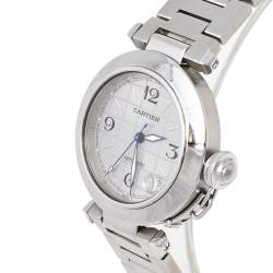 Pre Owned Cartier Silver Stainless Steel Pasha de Cartier 2324 Women's Wristwatch 35 mm