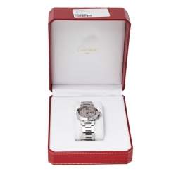 Pre Owned Cartier Silver Stainless Steel Pasha de Cartier 2324 Women's Wristwatch 35 mm