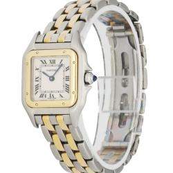 مملوكة مسبقًا Cartier Silver 18K Yellow Gold And Stainless Steel Panthere 1120 Quartz Women's Wristwatch 22 MM