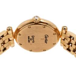 Pre Owned Cartier Cream 18K Yellow Gold Diamonds Panthere Vendome VPC00004 Women's Wristwatch 24 mm