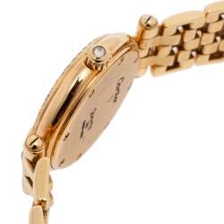 Pre Owned Cartier Cream 18K Yellow Gold Diamonds Panthere Vendome VPC00004 Women's Wristwatch 24 mm